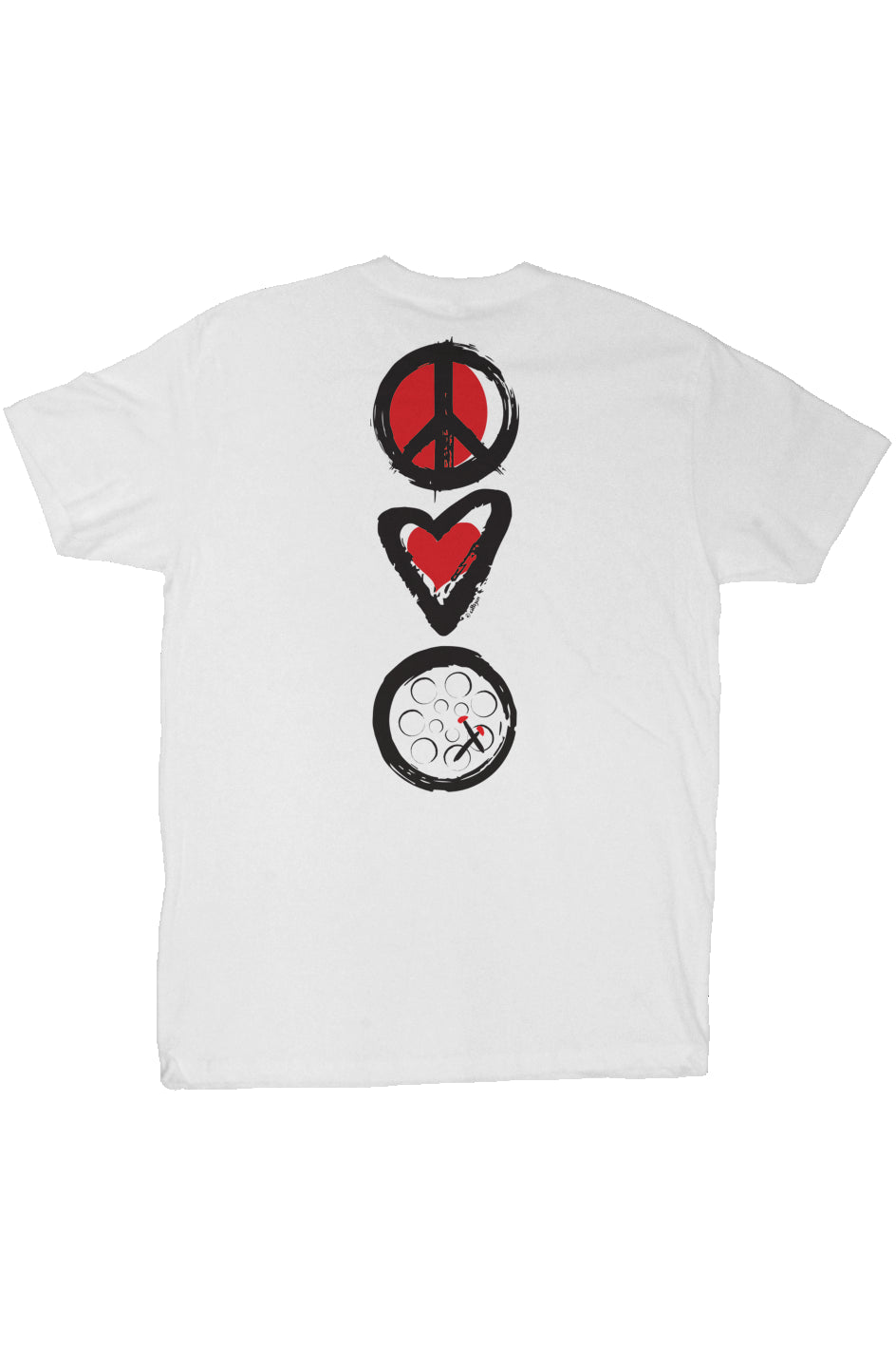 Peace Love and Pan white tee