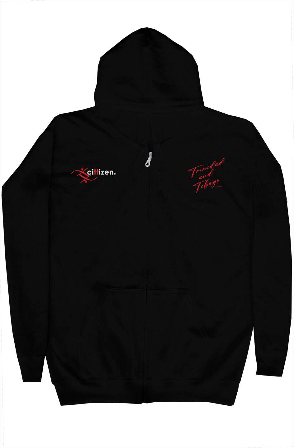 Trinidad and Tobago Script pocket embroidery hoodie
