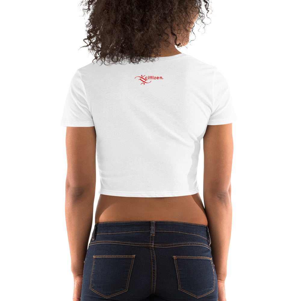 back Barcode Trinbago ladies crop tee