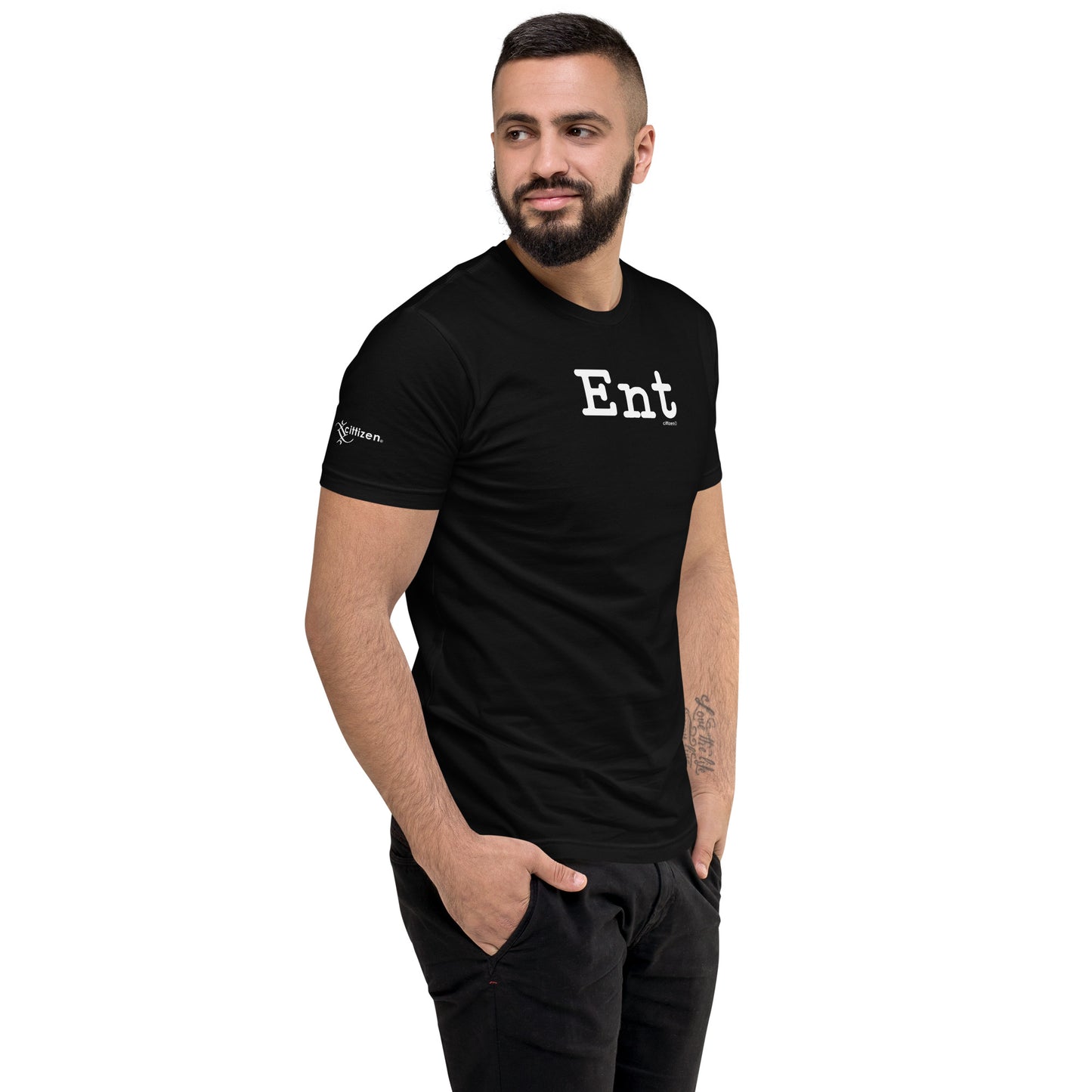 Ent tee front and side black